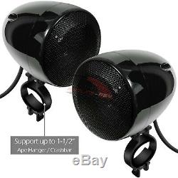 1000W Amp Waterproof Bluetooth Motorcycle ATV Stereo 4-CH Speakers Audio System
