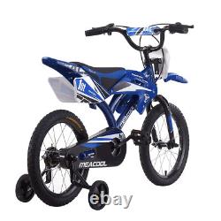 16 18 Inch Kids Bike Moto Style Boys Girls Bicycle Motorcycle Cycling Stabiliser