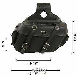 16 W MOTORCYCLE WATERPROOF SADDLEBAGS with SIDE POCKETS FOR HARLEY DSA21