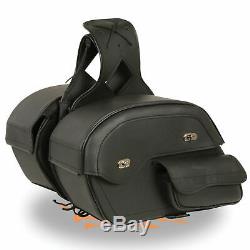 16 W x 11 H MOTORCYCLE WATERPROOF SADDLEBAGS with GUN HOLSTER FOR HARLEY DV9E