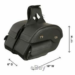 16 W x 11 H MOTORCYCLE WATERPROOF SADDLEBAGS with GUN HOLSTER FOR HARLEY DV9E