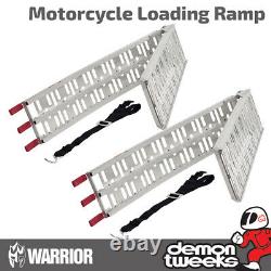 2 x Warrior Folding Aluminium Motorcycle / Bike / Motorbike / MX Loading Ramps