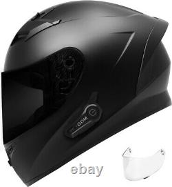2021 GDM Venom Motorcycle Helmet with Intercom Bluetooth Headset + Smoked Shield