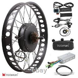26 1000W 48V Electric Bike Fat Tire Rear Wheel Bicycle Conversion Kit Hub Motor