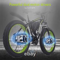 26 Electric Motorcycle Bike Mountain Bicycle Fat Tire Dual 500W Motors a T4P9