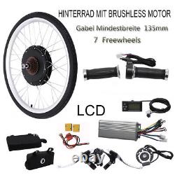 26 LCD Rear Wheel Motor Hub Electric Bicycle E-Bike Conversion Kit 48V 1000W UK
