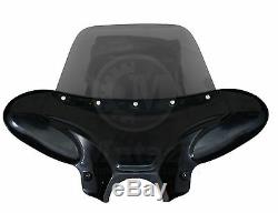 34 Universal motorcycle Cruiser front fairing batwing bat wing with windshield
