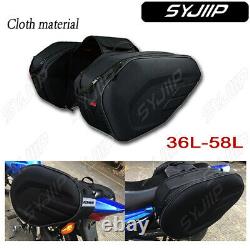 36-58L Universal Waterproof Motorcycle Bike Rear Luggage Saddle Bag Side UK V