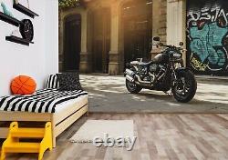 3D Black Motorcycle I24 Transport Wallpaper Mural Sefl-adhesive Removable An