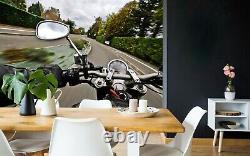 3D Black Motorcycle I93 Transport Wallpaper Mural Sefl-adhesive Removable An