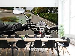 3D Black Motorcycle I93 Transport Wallpaper Mural Sefl-adhesive Removable An