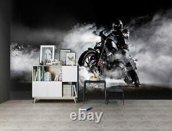 3D Motorcycle Fog B336 Transport Wallpaper Mural Self-adhesive Removable Wendy