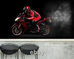 3D Motorcycle Racing N852 Transport Wallpaper Mural Self-adhesive Removable Amy