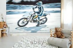 3D Motorcycle Snow B157 Transport Wallpaper Mural Self-adhesive Removable Wendy