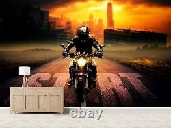 3D Night Motorcycl I34 Transport Wallpaper Mural Sefl-adhesive Removable Angelia