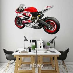 3D Red Motorcycle A037 Car Wallpaper Mural Poster Transport Wall Stickers Zoe