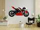 3d Red White Motorcycle N284 Car Wallpaper Mural Poster Transport Wall Stickers