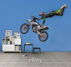 3D White Motorcycle I196 Transport Wallpaper Mural Sefl-adhesive Removable An