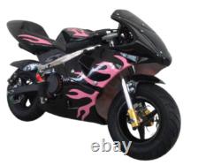 49cc 2 Stroke Motorcycle Bike Mini Pocket Bike PINK Moto Racer Petrol Off Road