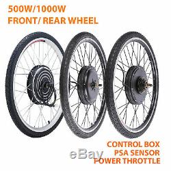 500With1000W 26 Electric Bicycle Motor Conversion Kit Front/Rear Wheel E Bike PAS