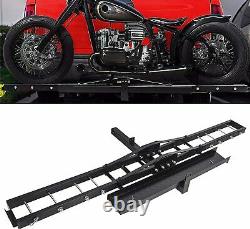500lbs Motorcycle Scooter Dirt Bike Carrier Hauler Hitch Mount Steel Rack withRamp