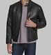 $597 Marc New York Men's Black Genuine Leather Moto Jacket Coat Size M