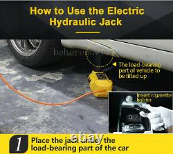 6 Ton Car Lift Jacks Electric Hydraulic Floor Jack Impact Wrench Kit SUV 12V DC