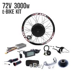 72V 3000W Electric Bicycle Rear Hub Motor Conversion Kit E-Bike Wheel Rim 26'