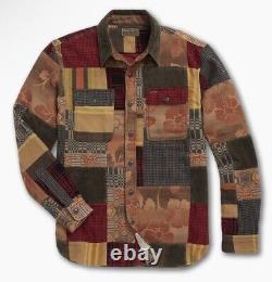 $990 RRL Ralph Lauren Large Shirt Jacket Thick Workshirt Patchwork Polo Western