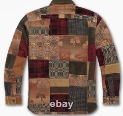 $990 RRL Ralph Lauren Large Shirt Jacket Thick Workshirt Patchwork Polo Western