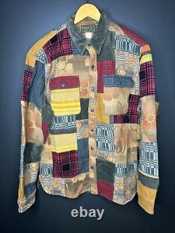 $990 RRL Ralph Lauren Large Shirt Jacket Thick Workshirt Patchwork Polo Western