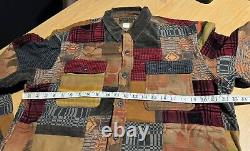 $990 RRL Ralph Lauren Large Shirt Jacket Thick Workshirt Patchwork Polo Western