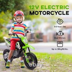 AIYAPLAY 12V Kids Electric Motorcycle with Twist Grip Throttle, Music, Blue