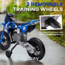 AIYAPLAY 12V Kids Electric Motorcycle with Twist Grip Throttle, Music, Blue