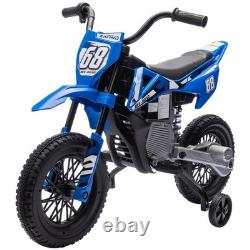 AIYAPLAY 12V Kids Electric Motorcycle with Twist Grip Throttle, Music, Blue