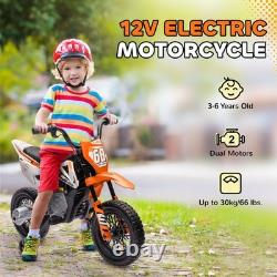 AIYAPLAY 12V Kids Electric Motorcycle with Twist Grip Throttle, Music, Orange