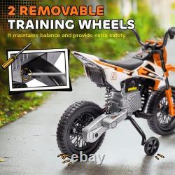 AIYAPLAY 12V Kids Electric Motorcycle with Twist Grip Throttle, Music, Orange