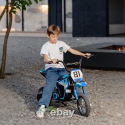 AIYAPLAY 24V Battery Powered Ride On Motorcycle with Rear Suspension, Blue