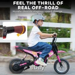 AIYAPLAY 24V Battery Powered Ride On Motorcycle with Rear Suspension, Pink