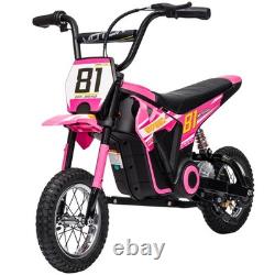 AIYAPLAY 24V Battery Powered Ride On Motorcycle with Rear Suspension, Pink