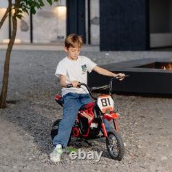 AIYAPLAY 24V Battery Powered Ride On Motorcycle with Rear Suspension, Red