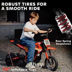 AIYAPLAY 24V Battery Powered Ride On Motorcycle with Rear Suspension, Red