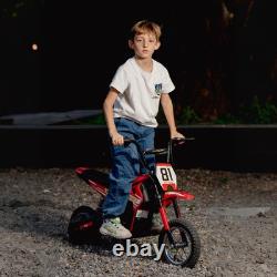 AIYAPLAY 24V Battery Powered Ride On Motorcycle with Rear Suspension, Red