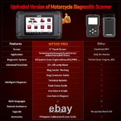 ANCEL MT500 All System Motorcycle Diagnostic Scan Tool OBD2 Scanner ABS TPMS Oil