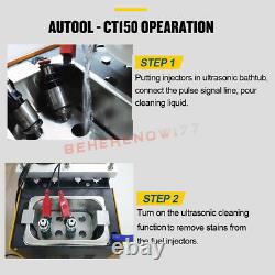 AUTOOL CT150 4-Cylinder Ultrasonic Fuel Injector Cleaner Tester for Car Motor