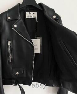 Acne Studios womens leather jacket, Style Mock, Black, Size 36