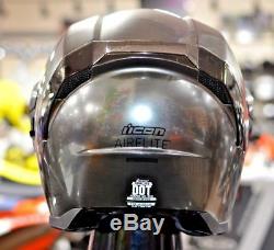 Ai Robot Terminator T2 T5 Chrome Mirrored Icon Airflite Quicksilver Crash Helmet