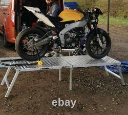 AliKat Lightweight Aluminium Folding Motorcycle Work Bench, Race Bike Bench