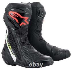 Alpinestars Supertech R Sports Race Motorcycle Boots (Black/White/Red/Yellow)