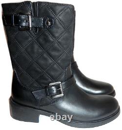 Aquatalia Boots Quilted Leather Biker Moto Bootie 6.5 Sweetie Shoes